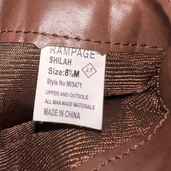 Rampage Brown Wedge Boots Size 8-1/2 - Picture 6 of 6